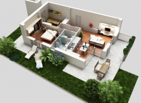 Trilocale primo piano con giardino - IMMOBILIARE CERASTIUM SRL unip
